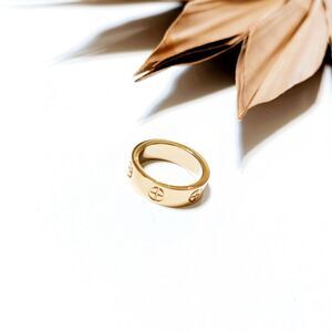 Minimalist gold ring S266